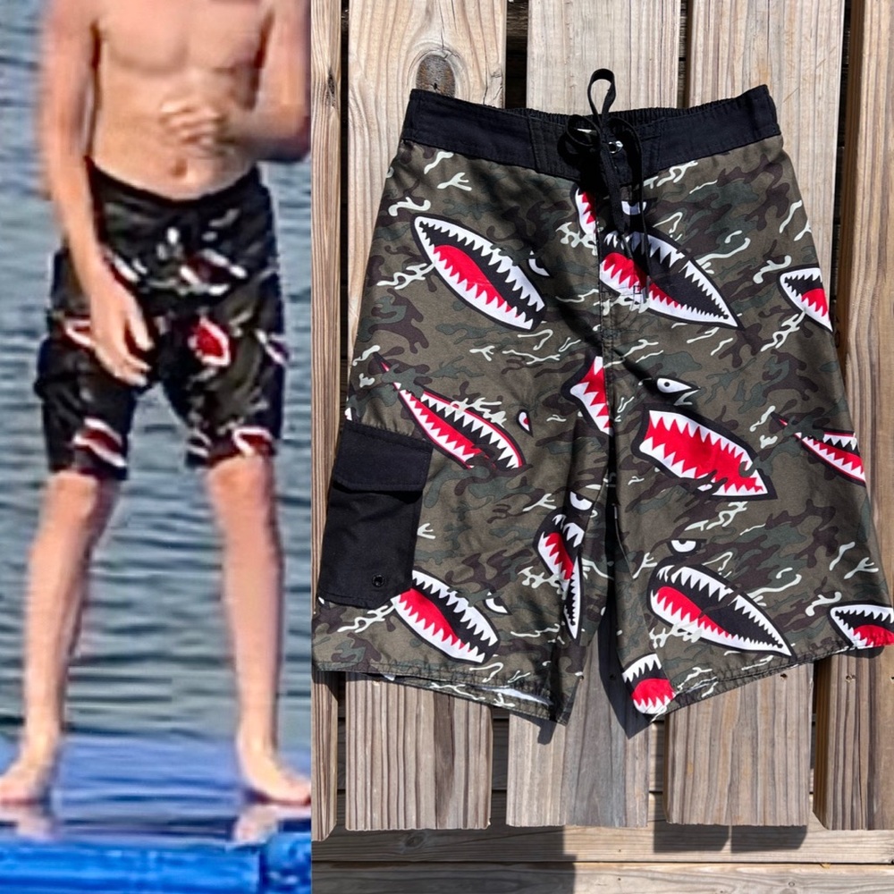 Sharkbite Camo Print Swim Trunks! EUC!